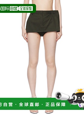 1h可退 潮奢 Pushbutton 女士 灰色 Stripe Side Folded 裙裤 PB2