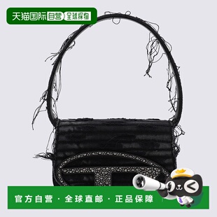女士单肩包 1DR X08396P8398T8013 黑色 做旧效果 AW2025 DIESEL