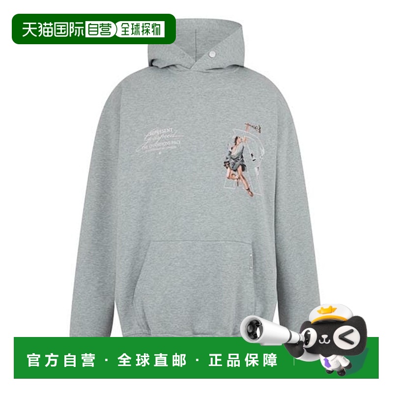 1h可退 潮奢 Represent 男士 Hermes 连帽衫 grey灰色 舒适时尚