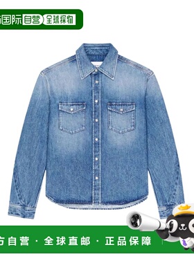 GIVENCHY 男士衬衫 BM616V5YD3420 SS2026 蓝色 DENIM CLASSIC SH