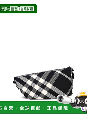 BURBERRY 男士斜挎包 8089301 AW2024 黑色 Cotton Blend Crossbo