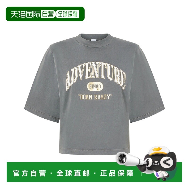 1h可退 PINKO 女士T恤 104604A2CSI63 AW2025 灰色 T-Shirt女装