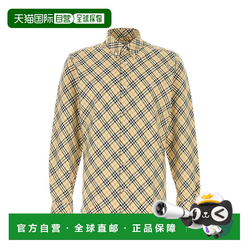 BURBERRY 男士衬衫 8098843C1506 AW2024 花色 Embroidered cotto