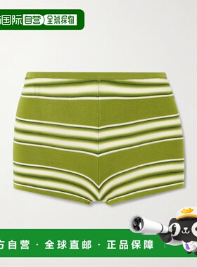 1h可退 潮奢 FAITHFULL THE BRAND 女士 Playa 条纹棉混纺短裤 FF