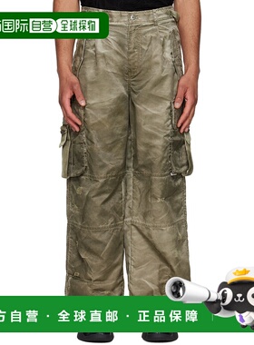 1h可退 潮奢 Feng Chen Wang 男士 卡其色 Sandwashed 工装裤 FUS