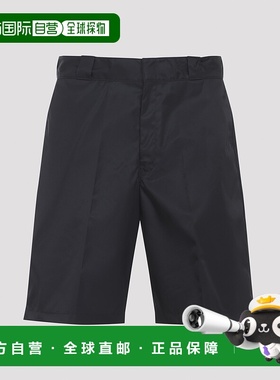 PRADA 男士休闲裤 SPG32SWMO1WQ8F0002 SS2026 黑色短裤