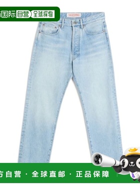 VALENTINO 男士牛仔裤 VDE04CAP4508 SS2025 蓝色 腰带环牛仔长裤