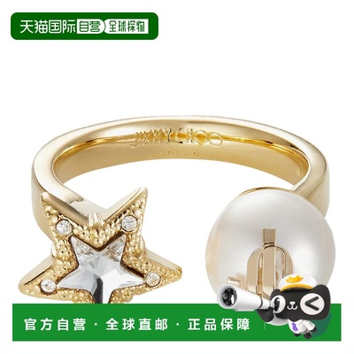 JIMMY CHOO女士戒指JCSTARPEARLRINGJIQGOLDWHITECRYSTAL