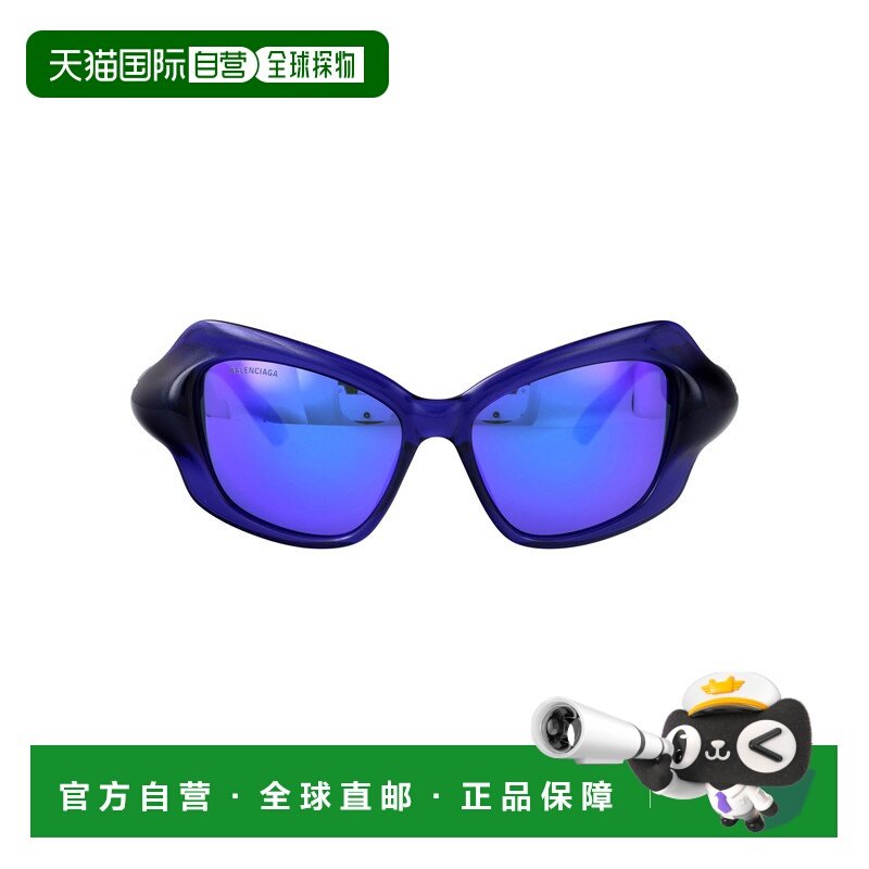 1h可退 BALENCIAGA 女士眼镜 BB0353S004 CO 蓝色 蝴蝶太阳眼镜