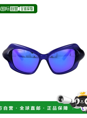 1h可退 BALENCIAGA 女士眼镜 BB0353S004 CO 蓝色 蝴蝶太阳眼镜