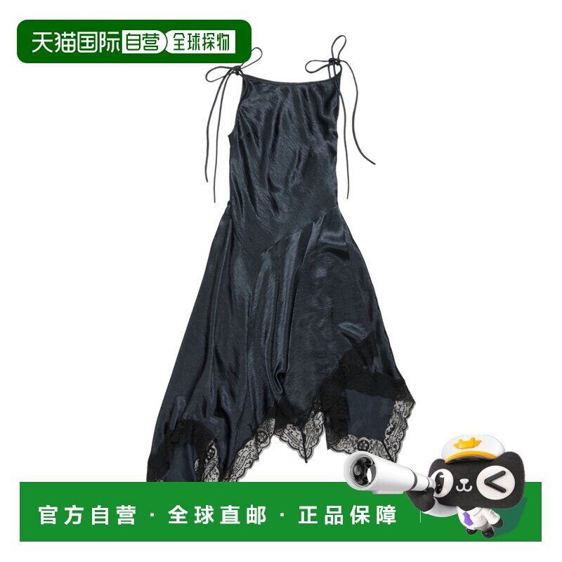 ACNE STUDIOS 女士连衣裙 A20862CQ0 CO 黑色 缎面蕾丝连衣裙吊带图片