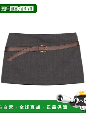 PRADA 女士半身裙 P151WG16NOSOOOF0480 SS2025灰色A字裙