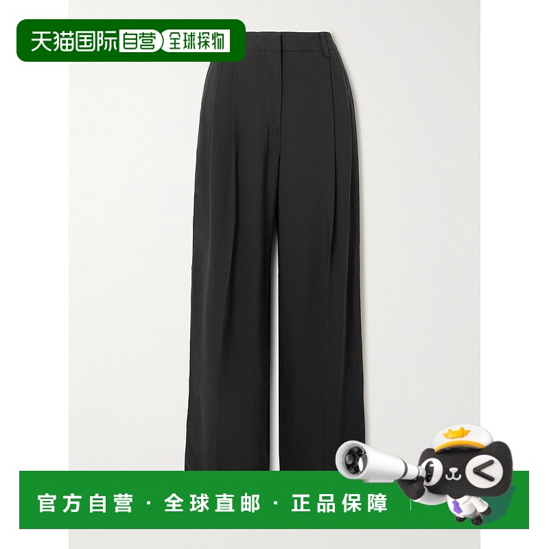 1h可退 潮奢 TOTÊME 女士 褶裥梭织阔腿裤 254WRB0303FB0020BLACK