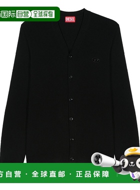 DIESEL 男士针织衫 A130040GEAY9XX AW2025 黑色开衫