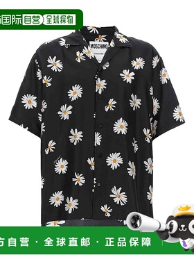 1h可退 MOSCHINO 男士衬衫 022602611555 SS2025 黑色 Print Shir