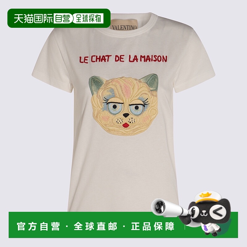 1h可退 VALENTINO 女士T恤 7B3MG25J9LDA03 AW2025 白色 T-shirt