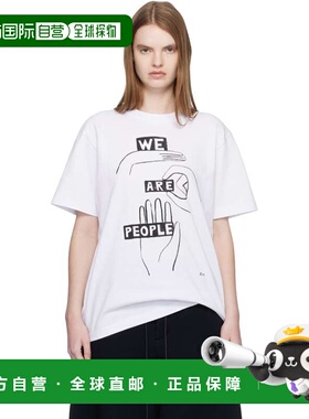 1h可退 潮奢 Sacai 女士 白色 geoff sacai 系列印花 T 恤 260112