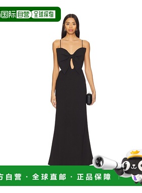 潮奢 Bardot 女士 Paula 蝴蝶结长款连衣裙 59621DB