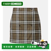 潮奢 Burberry 巴宝莉 1h可退 女士 格纹羊毛迷你半身裙包臀裙