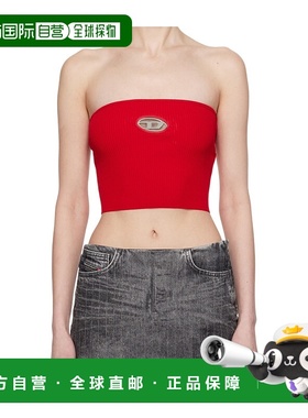 DIESEL 女士背心吊带 A130190DLAX42A SS2025 红色 抹胸针织背心