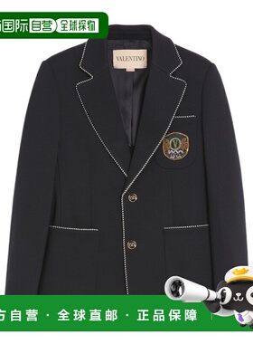 VALENTINO 男士西服 VCEG76AWB0NO SS2026 黑色 长袖西装外套