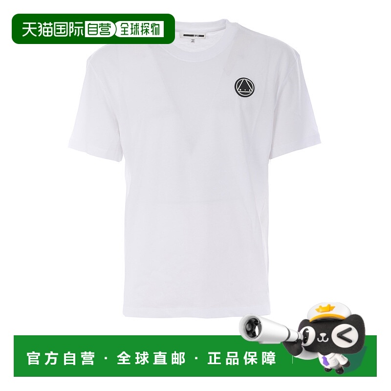 1h可退 MCQ 男士T恤 291571RMT869000 SS2019 白色 Logo patch wh