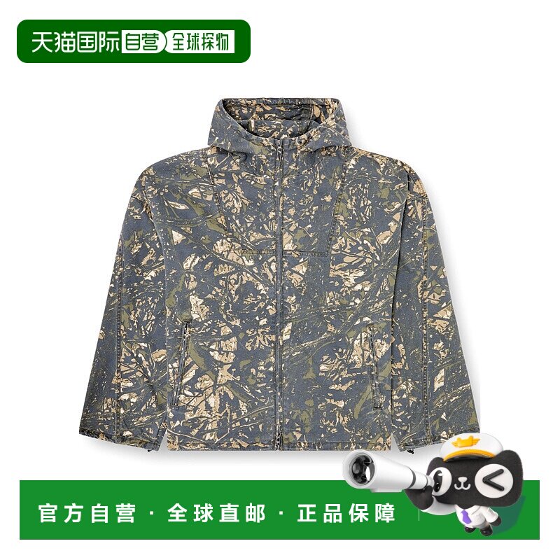 DIESEL 男士夹克 A166660ABCG5AFA SS2025 灰色 印花连帽休闲夹克