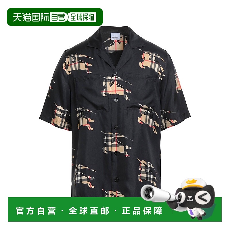 1h可退 潮奢 Burberry 巴宝莉 男士 花纹衬衫 black黑色 舒适时尚