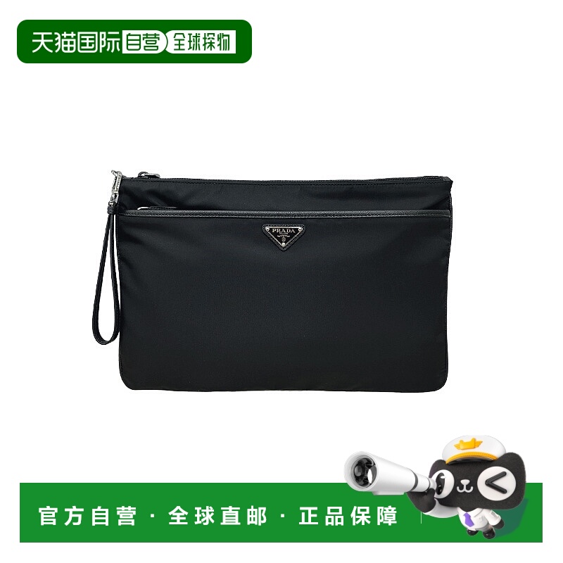 PRADA Logo 标牌尼龙手拿包手拿包2VN0122FMOF0002_V_OOO男