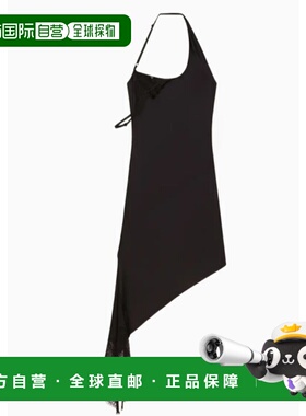 1h可退 潮奢 Courreges 女士 不对称蕾丝边缎面迷你连衣裙 325CRO