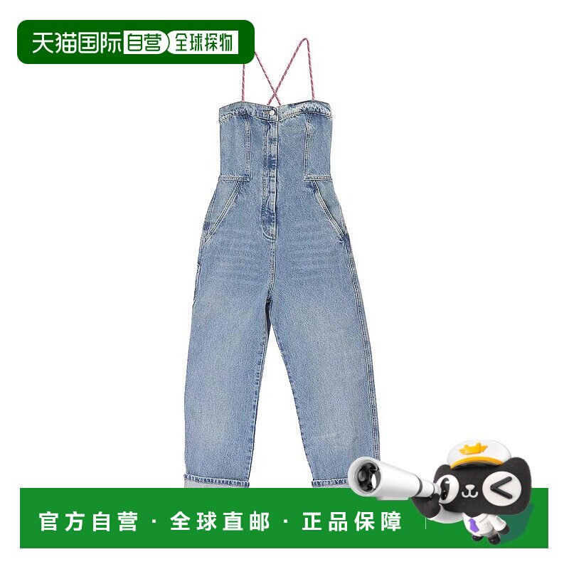 MOSCHINO 女士休闲裤 251K1042932171295 SS2025 蓝色背带裤