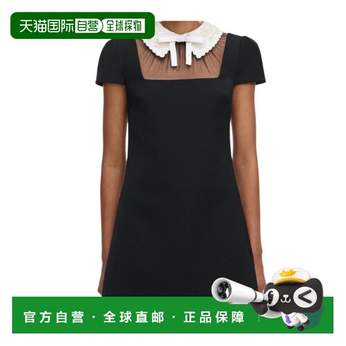 SELF-PORTRAIT 女士连衣裙 RS26165SB SS2026 黑色 蝴蝶结领迷你