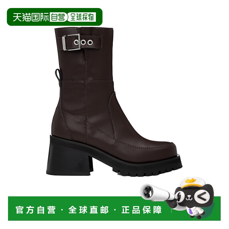 1h可退 GANNI 女士高跟鞋 S2785890 AW2024 黑色 扣环踝靴