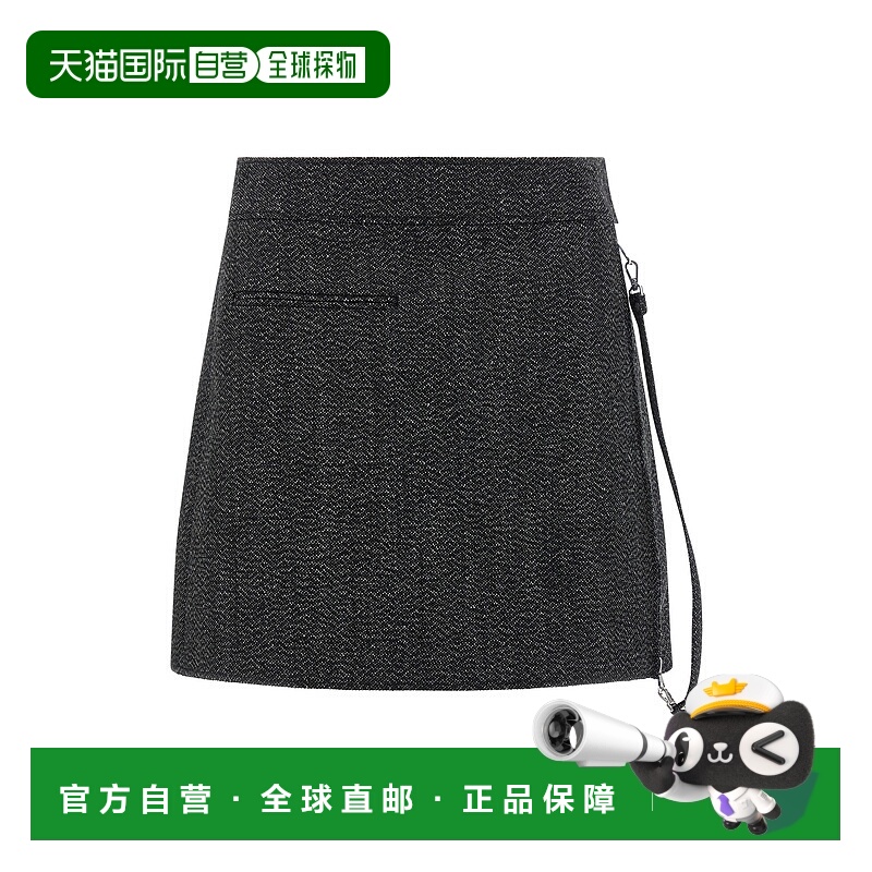 1h可退 潮奢 Courreges 女士 'Zipped Caviar Mini' 半身裙 325CJ