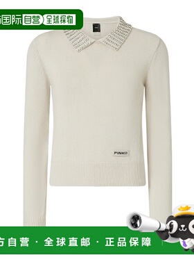 PINKO 女士针织毛衣 105530A2S4I23 AW2025 白色 长袖毛衣羊绒