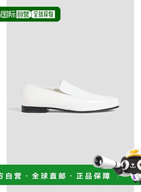 1h可退 潮奢 toteme 女士 鳄鱼纹皮质乐福鞋 234WAS813LE0023WHIT