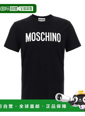 1h可退 MOSCHINO 男士T恤 072002411555-0 SS2025 黑色 Logo Prin