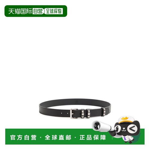 VALENTINO 男士腰带 YT0SV3BCL0NO SS2026 黑色 铆钉皮带