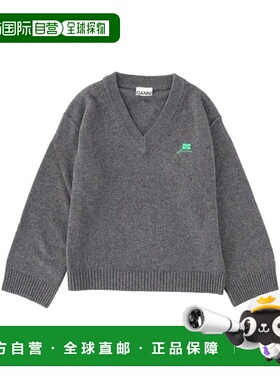 1h可退 潮奢 GANNI 甘尼 男士 徽标毛衣 K2589 grey灰色 舒适时尚