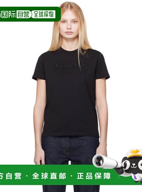 1h可退 潮奢 Moncler 盟可睐 女士 黑色徽标刺绣 T恤 K10938C0000