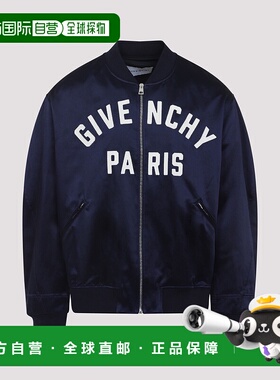 GIVENCHY 男士夹克 BM01E01610410 AW2025 蓝色 Logo bomber jack