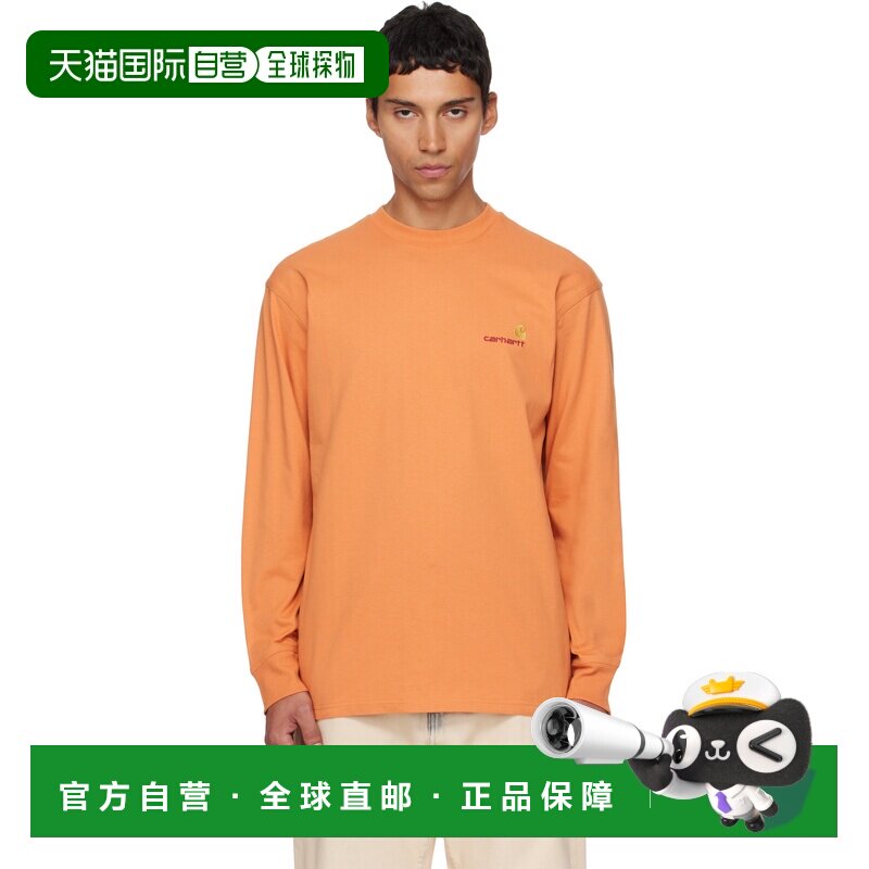 CARHARTT WIP 男士 橙色 American Script 长袖 T恤 I0299552ZYXX