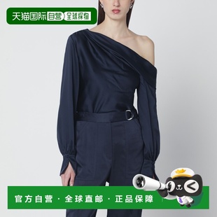 潮奢 深蓝光泽缎面衫 Simkhai Alice SI2081QPLMI 女士 1h可退