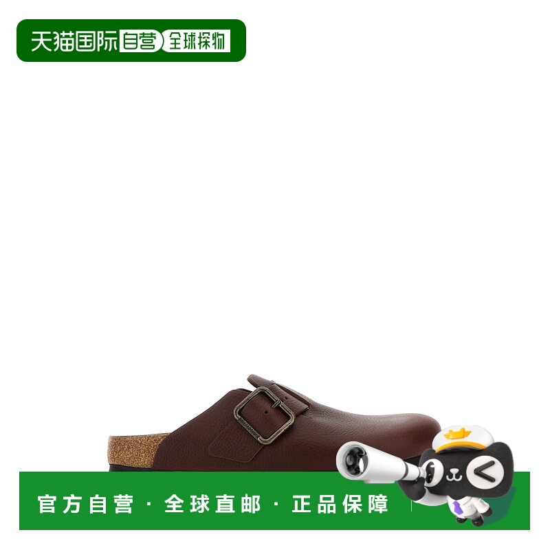 1h可退 潮奢 birkenstock 勃肯 男士 Boston 酒红色皮质便鞋 1030