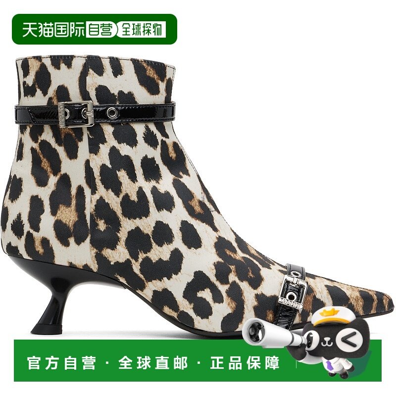 1h可退 潮奢 GANNI 甘尼 女士 黄褐色 & 黑色 Satin Eyelets Kitt