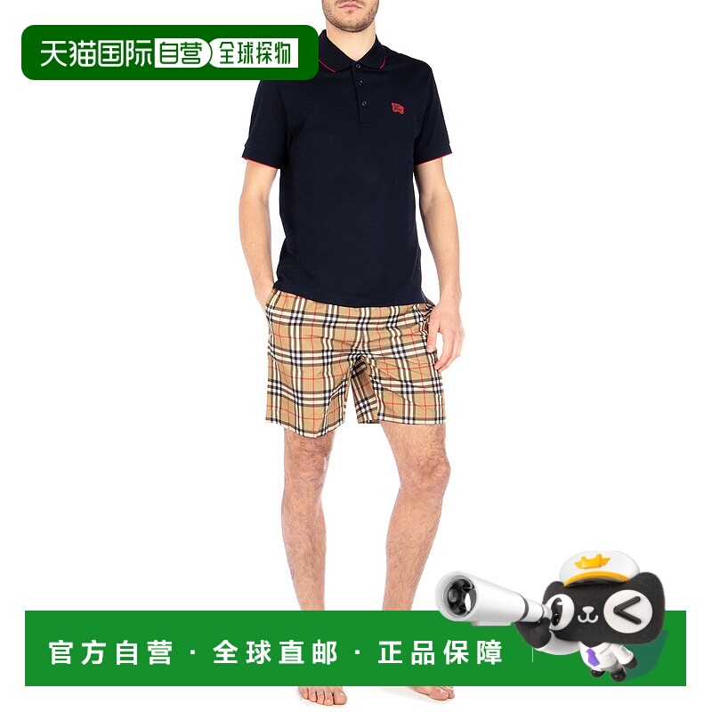 BURBERRY 男士T恤 80040881 SS2019 黑色 刺绣标翻领Polo衫