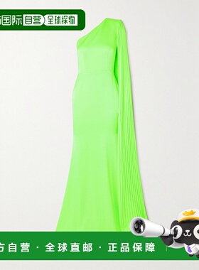 1h可退 潮奢 ALEX PERRY 女士 Ericka 单肩褶裥缎面绉纱睡裙 D883