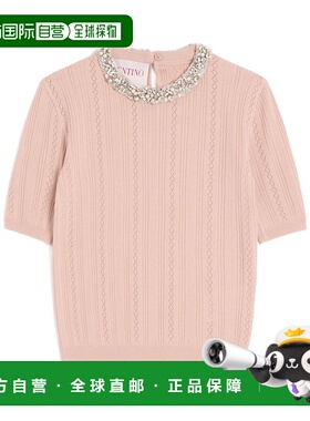 VALENTINO 女士针织毛衣 BKC63J96EN17 SS2025 粉红色短袖针织衫