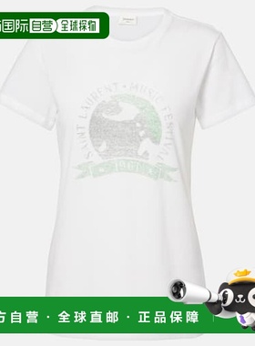 1h可退 潮奢 Saint Laurent 圣罗兰 女士 Festival 音符棉质针织T