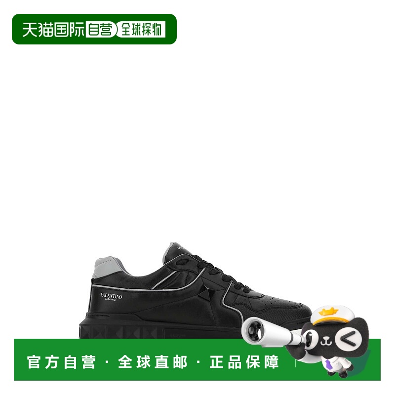 1h可退 潮奢 Valentino 华伦天奴 男士 ONE 黑色纳巴革铆钉运动鞋